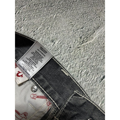 True Religion vintage grey jeans rope white stitching Ricky