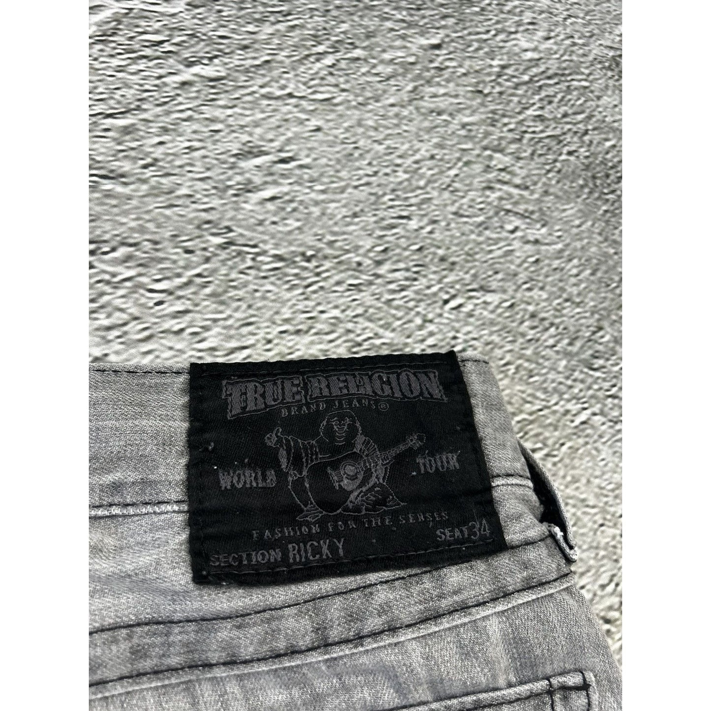 True Religion vintage grey jeans denim pants Y2K