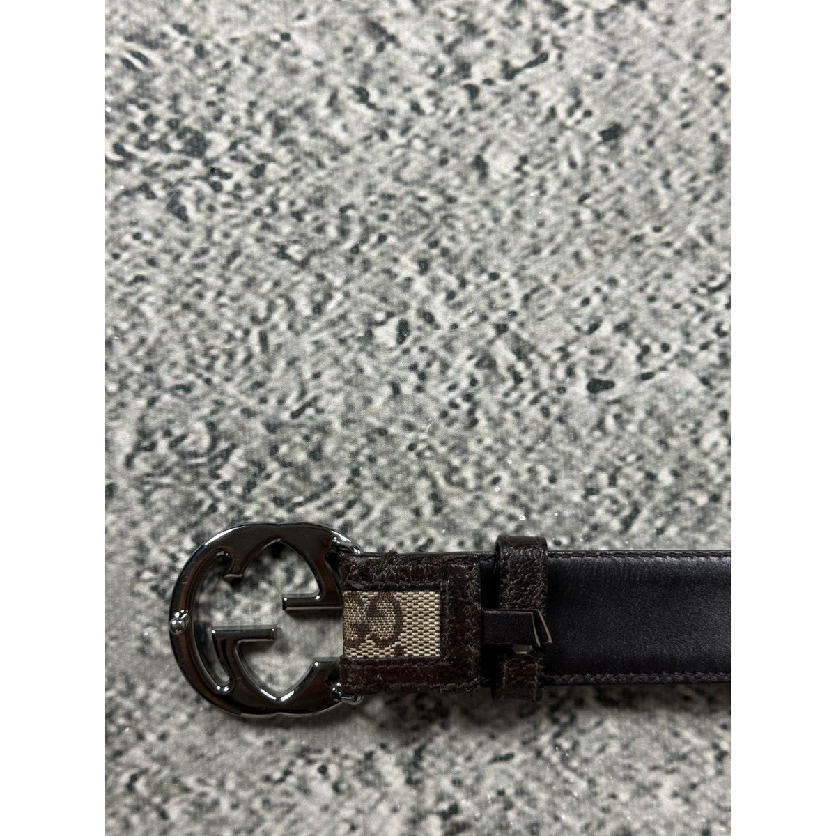 Gucci GG monogram belt biege black leather swag