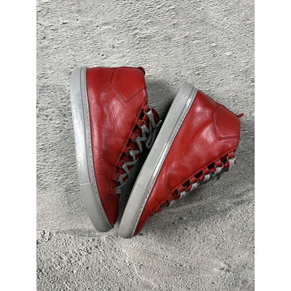 Balenciaga Arena Red Gray High Top Sneakers Swag