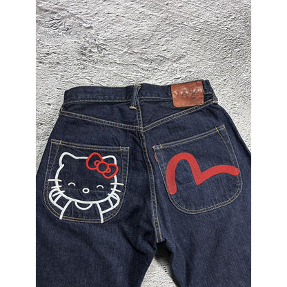 Evisu Hello Kitty jeans vintage selvedge denim Japan RARE