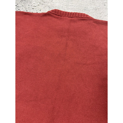 Adidas sweater red big logo 2000s knit