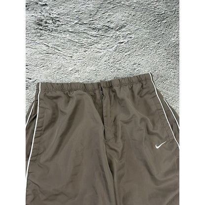 Nike vintage brown nylon track pants parachute capri swoosh