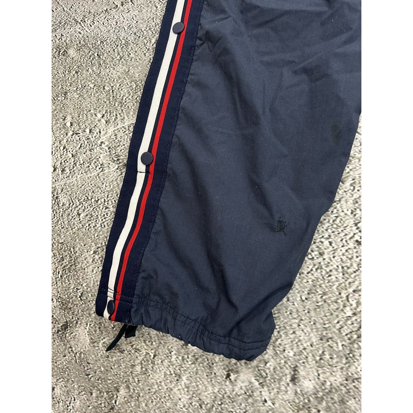 Nike vintage navy nylon track pants small swoosh drill Y2K