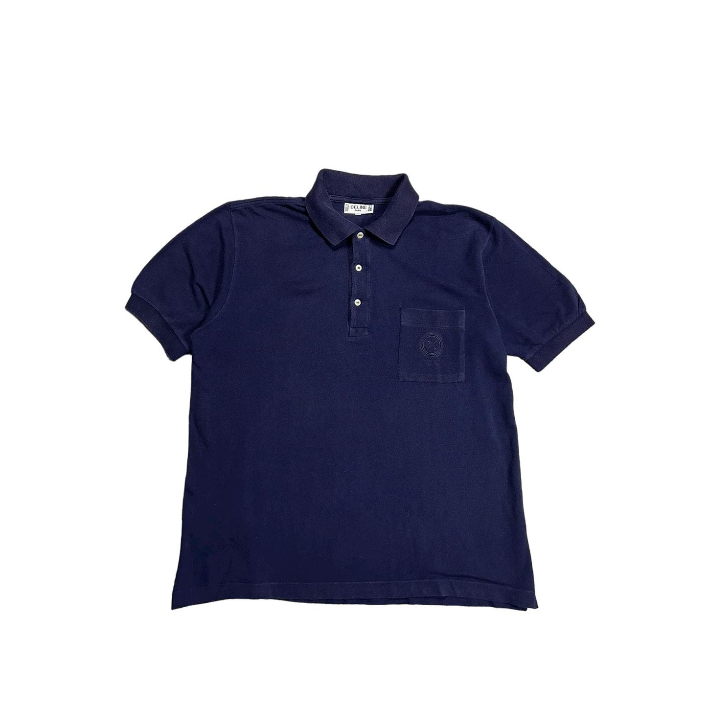 Celine vintage polo T-shirt navy small logo 90s