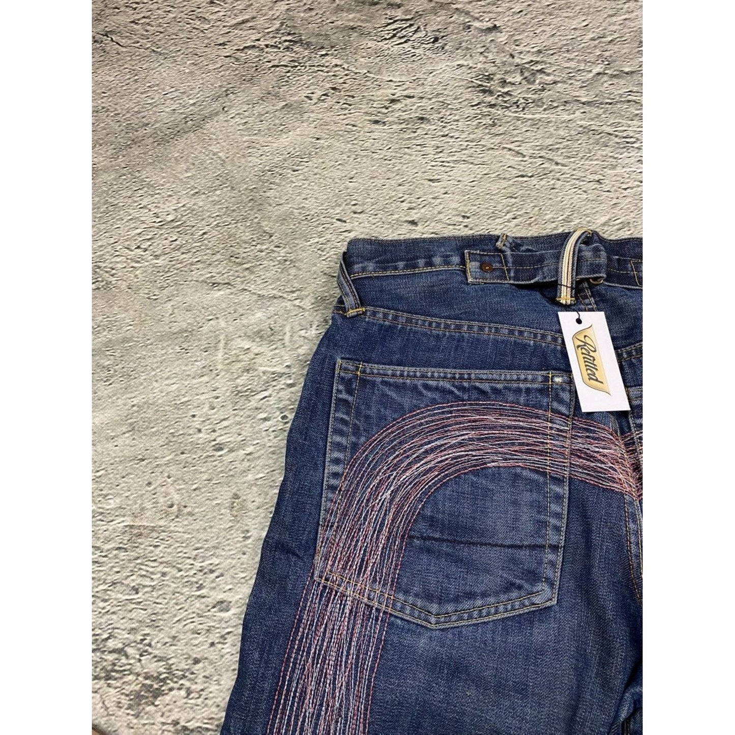 Evisu jeans daicock big logo gradient purple pink white