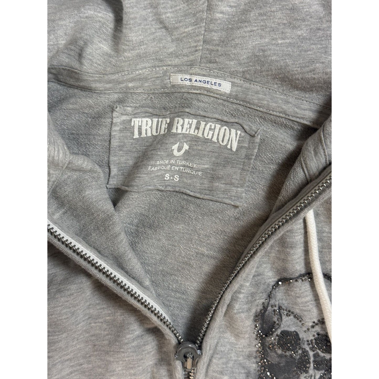 True Religion zip hoodie big logo vintage skulls Y2K