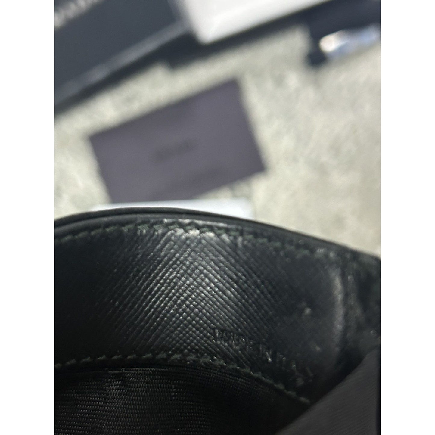 Prada leather cardholder black vintage small OG ALL