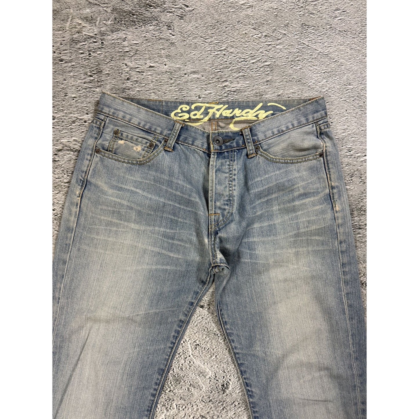 Ed Hardy Christian Audigier vintage jeans big logo pants