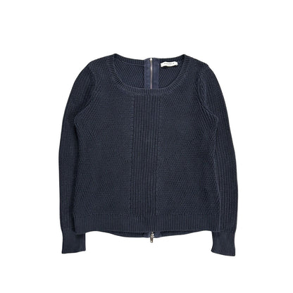 Sandro Paris zip sweater navy blue