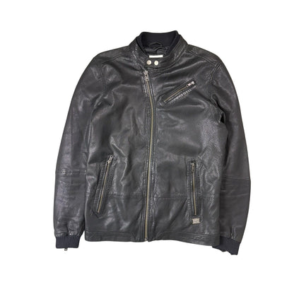 Diesel Vintage Leather asymetric black Jacket Avant Garde