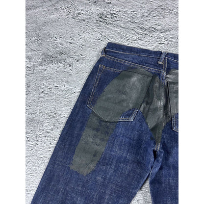 Evisu jeans daicock big logo khaki selvedge denim navy blue