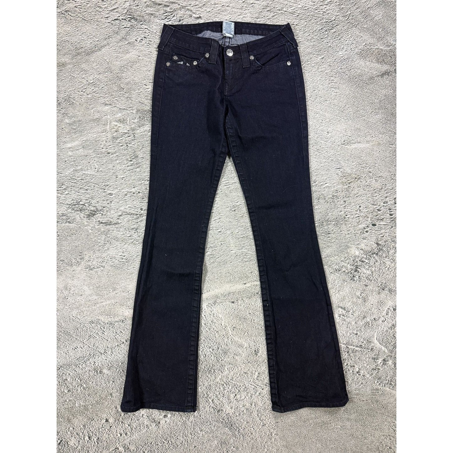 True Religion blue jeans flared bootcut dark glitter shiny