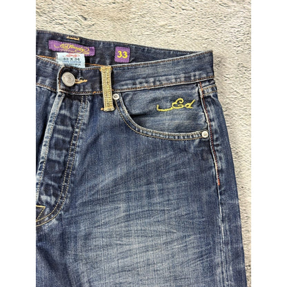 Ed Hardy vintage jeans skull embroidered big logo pants