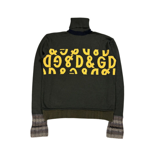 Dolce & Gabbana vintage sweater turtleneck big logo knit