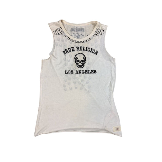True Religion Skull White Tank Top T-shirt