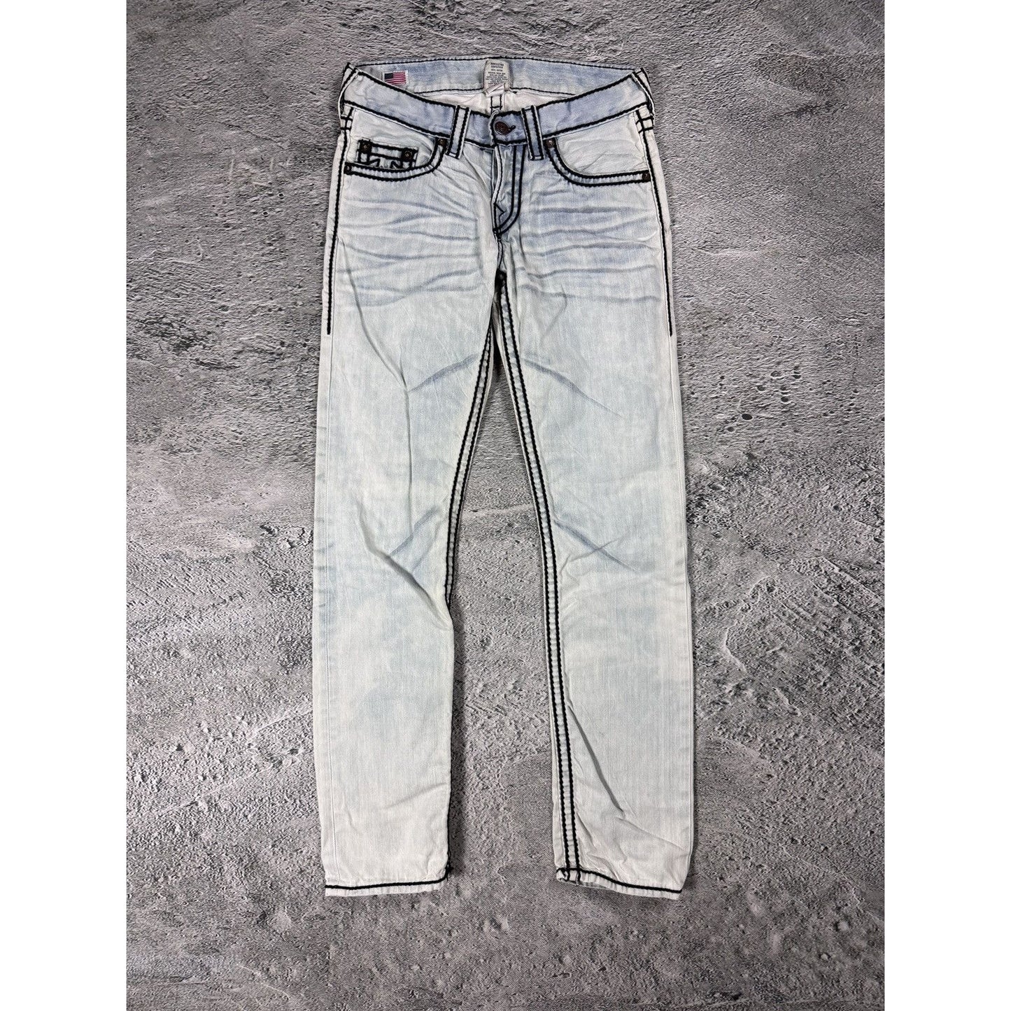 True Religion jeans vintage denim dyed faded washed black