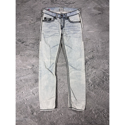 True Religion jeans vintage denim dyed faded washed black