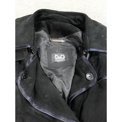 Dolce & Gabbana coat vintage black leather lambskin