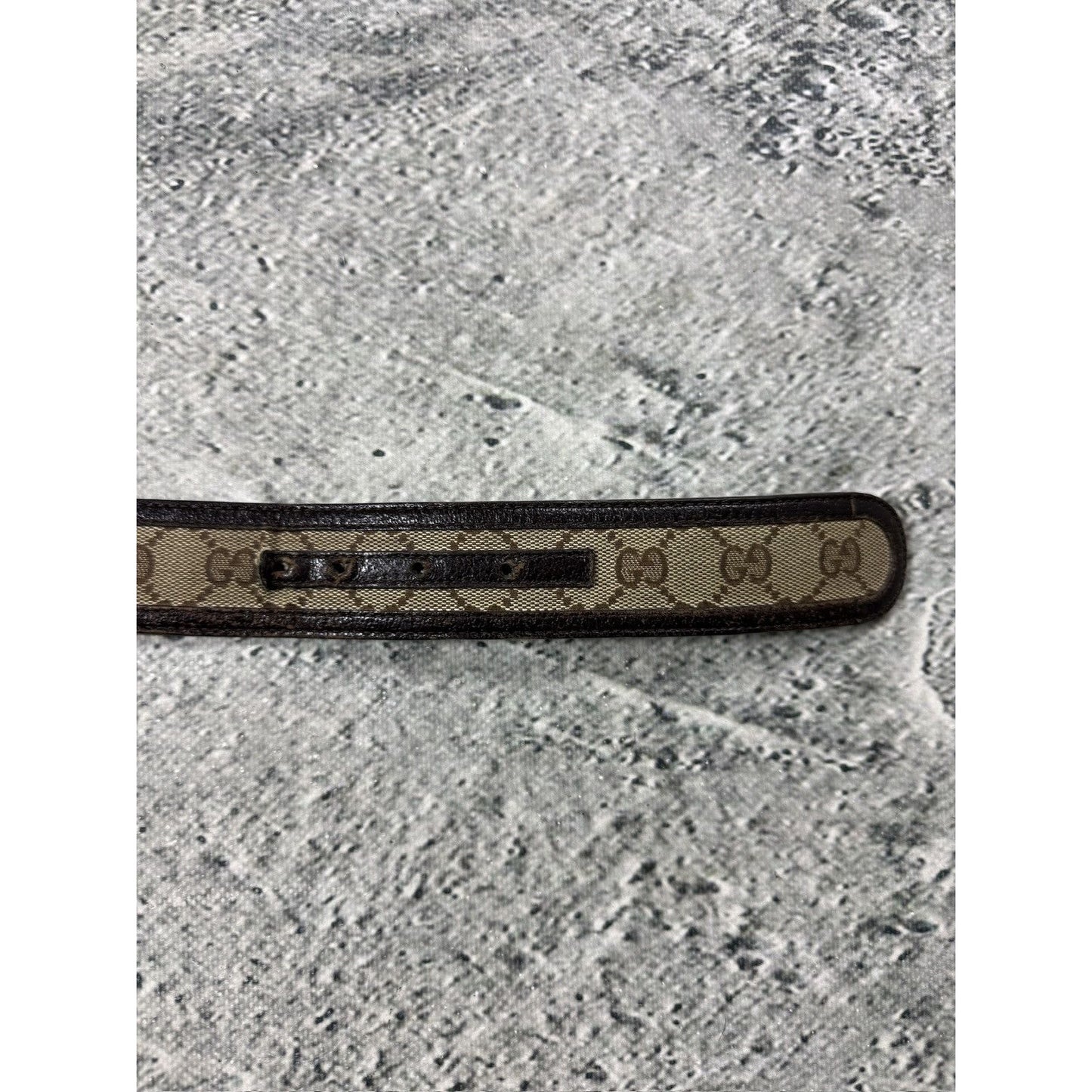 Gucci belt big buckle double G Monogram brown leather