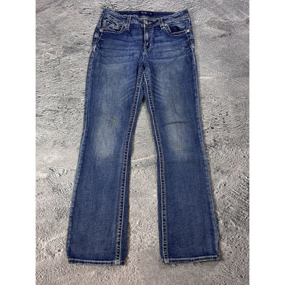 Miss Me flared bootcut white stitching denim vintage y2k