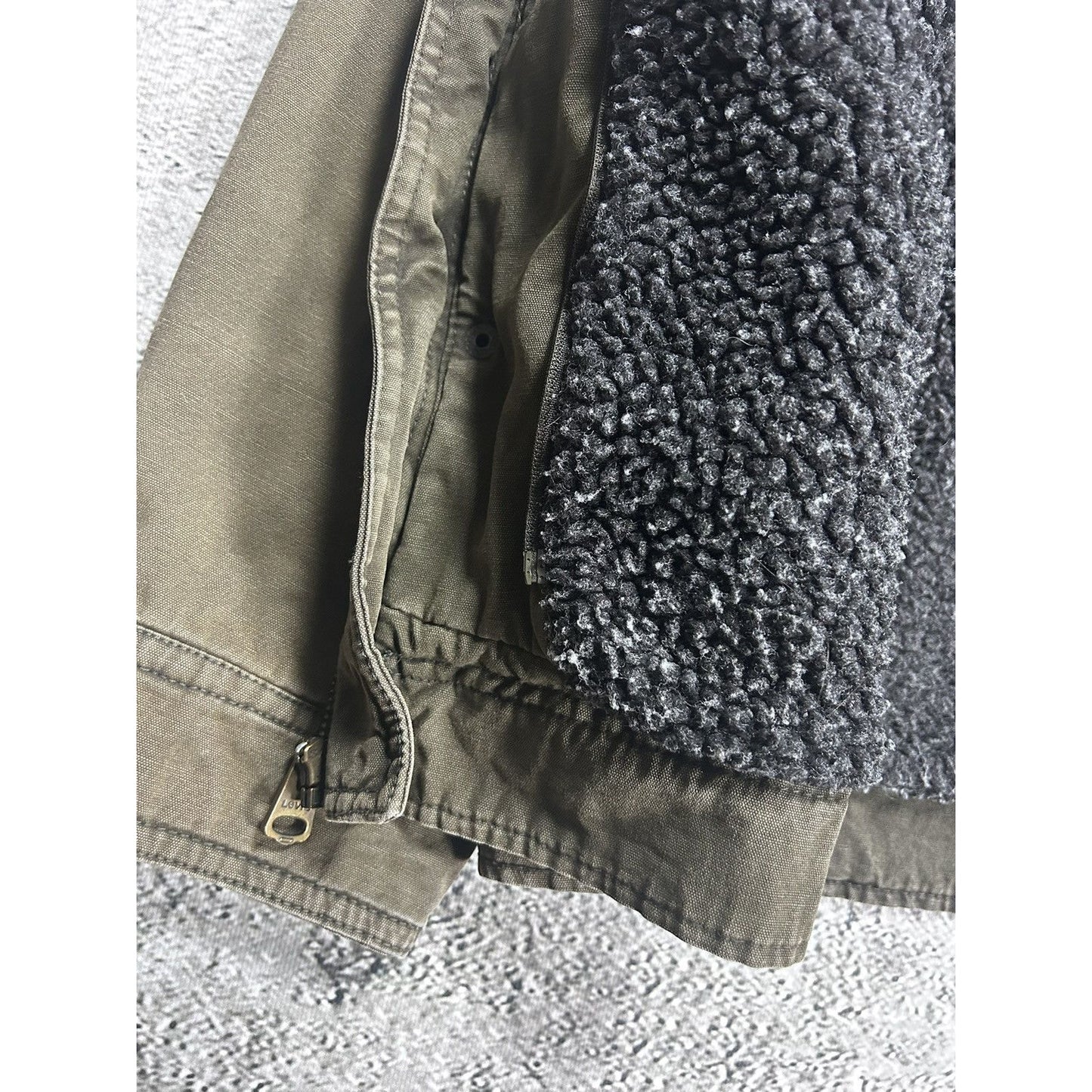 Levi’s military Sherpa jacket cargo khaki Y2K utility