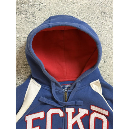 Ecko Unltd vintage zip hoodie blue red white big logo Y2K