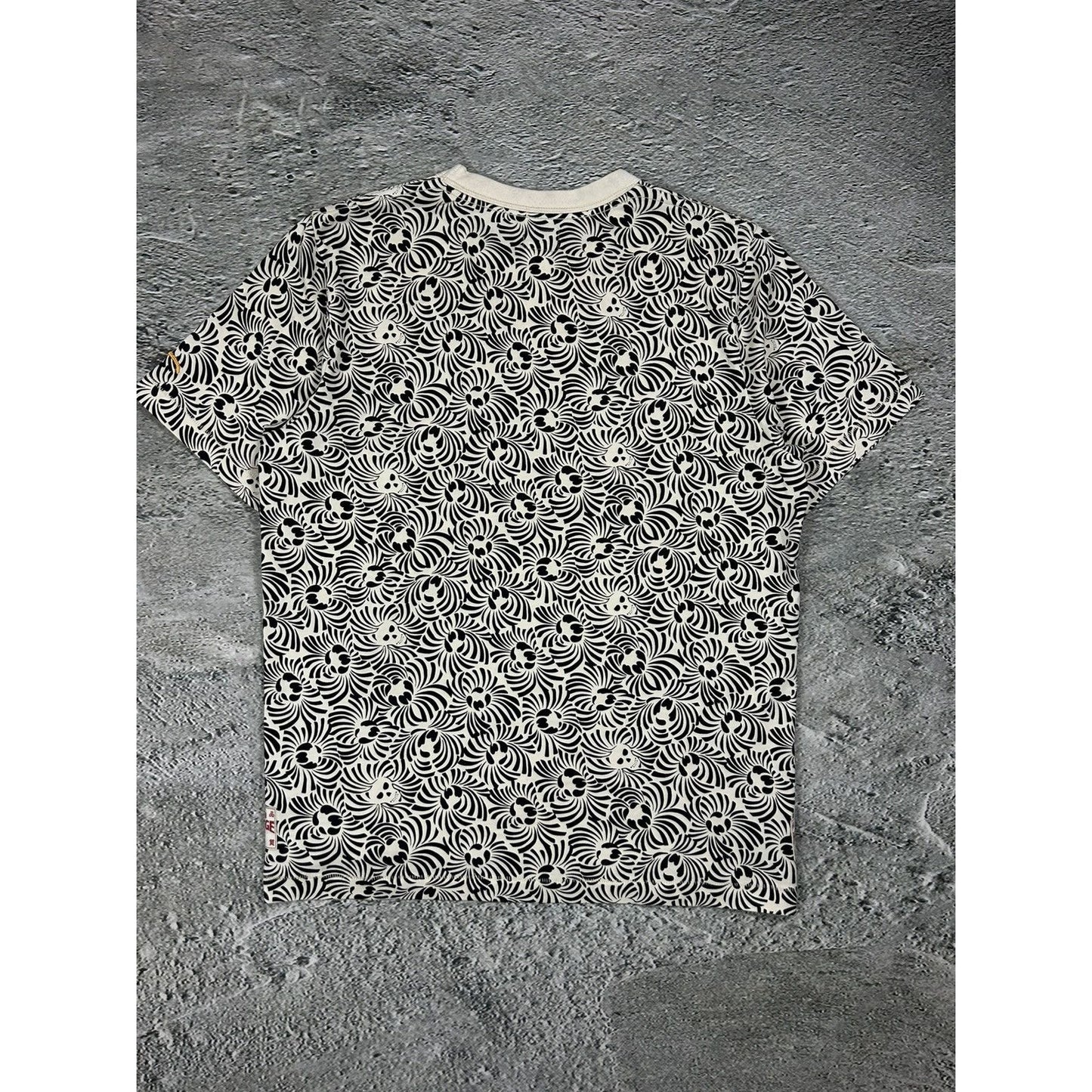 Evisu t-shirt vintage big logo seagull skull white black