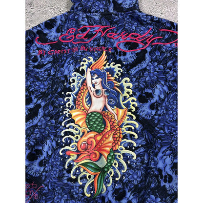 Ed Hardy zip hoodie purple vintage Y2K Christian Audigier