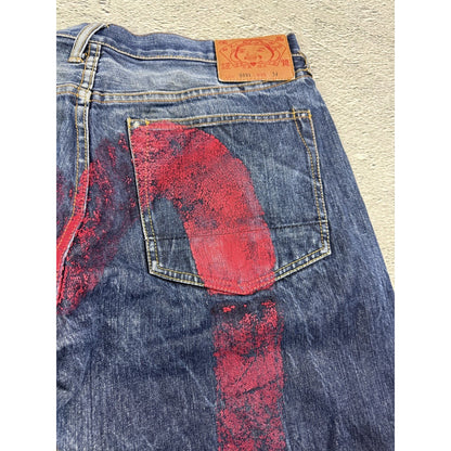 Evisu jeans daicock big logo red selvedge denim