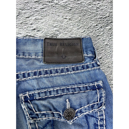 True Religion vintage jeans blue thick stitching Geno Y2K