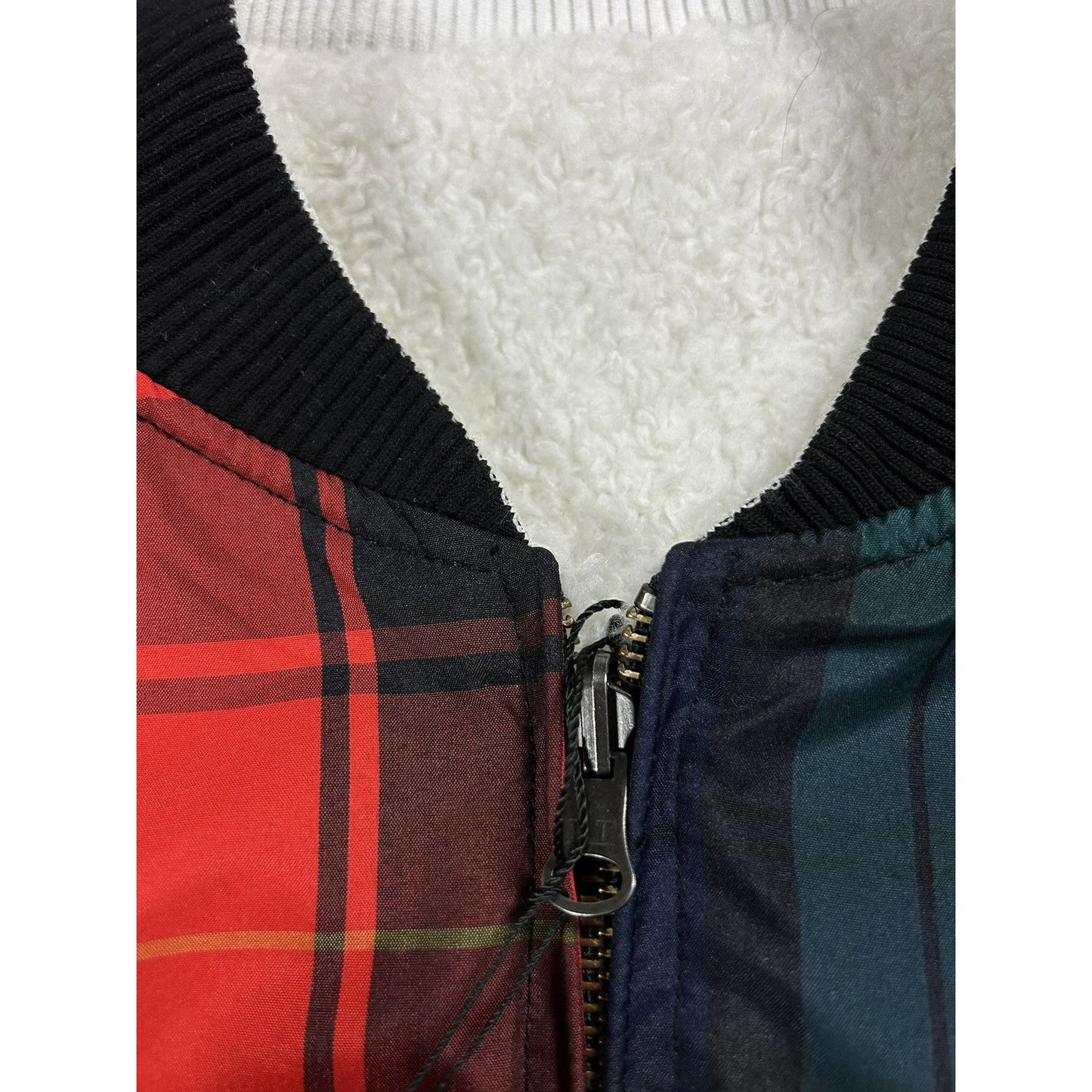 Stussy Sherpa bomber jacket reversible fleece tartan
