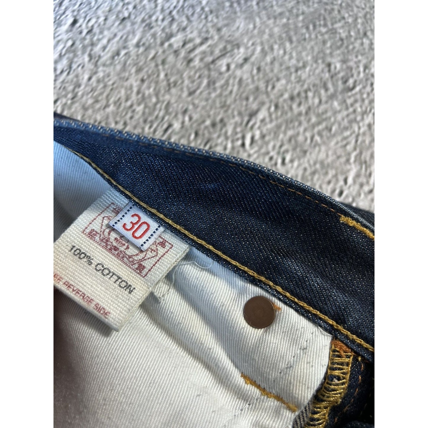 Evisu jeans daicock big logo white selvedge denim Japan