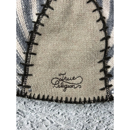 True Religion beanie vintage Y2K brown big logo thick stitch