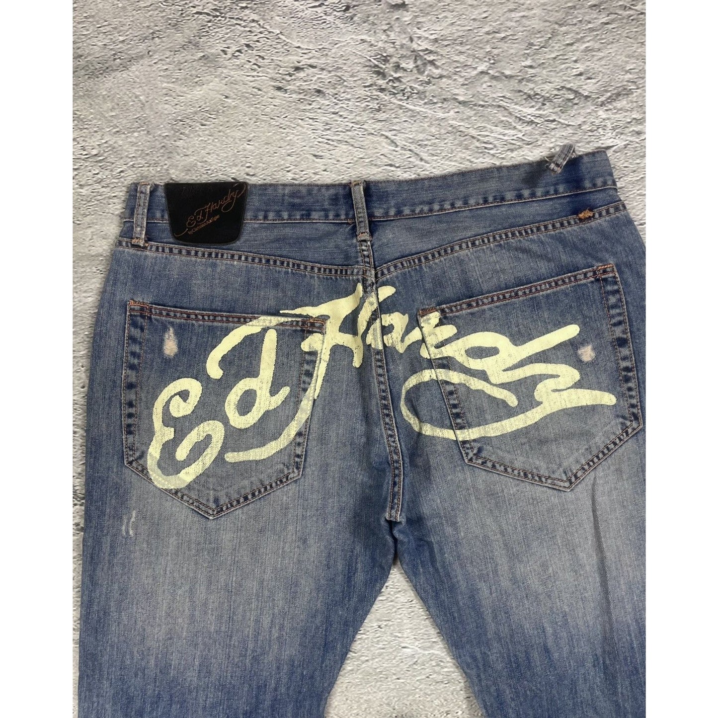 Ed Hardy Christian Audigier vintage jeans big logo pants