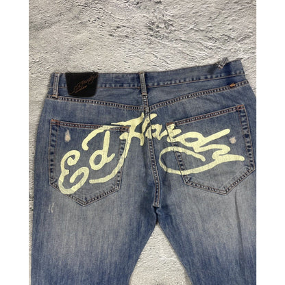 Ed Hardy Christian Audigier vintage jeans big logo pants