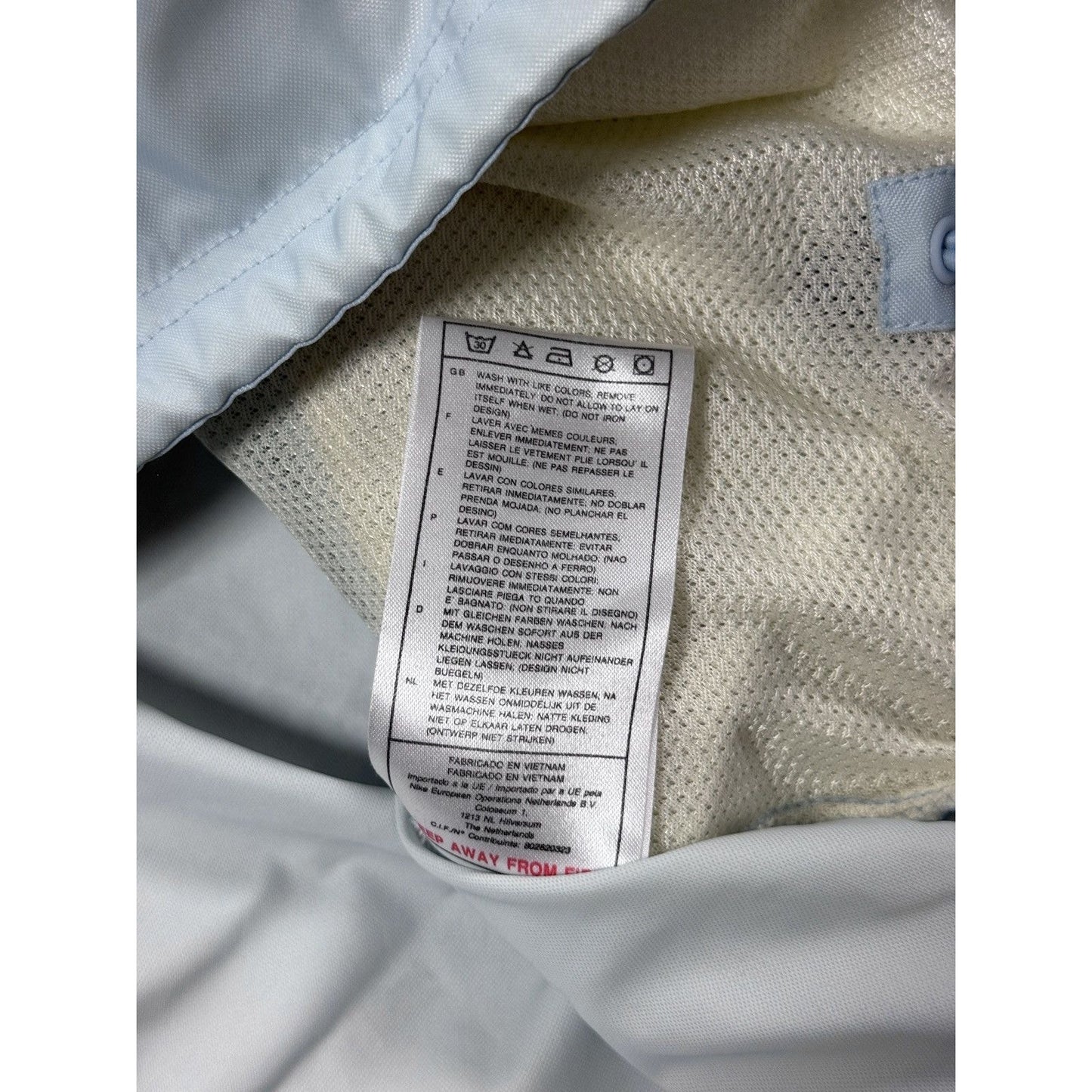 Nike anorak track jacket vintage baby blue 90s center swoosh