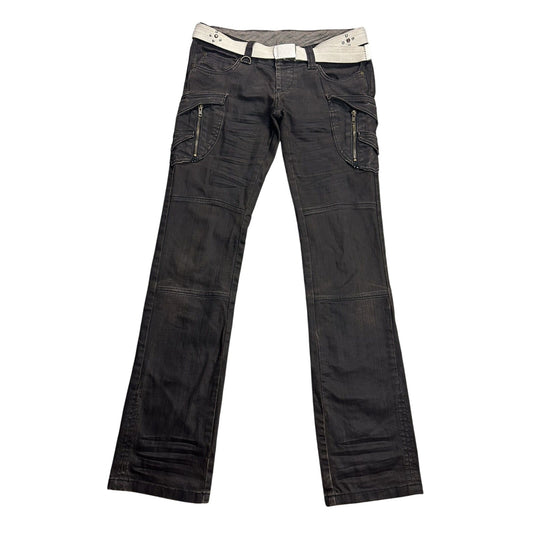 Y2K jeans flared brown cargo
