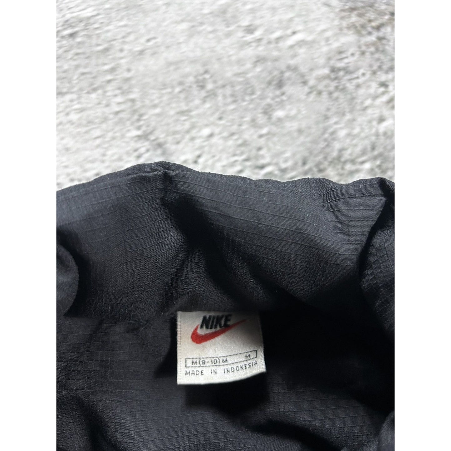 Nike black puffer jacket big logo vintage 90s spell out