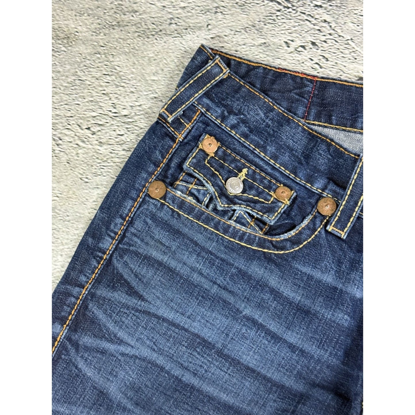 True Religion jeans vintage Ricky denim pants blue big logo