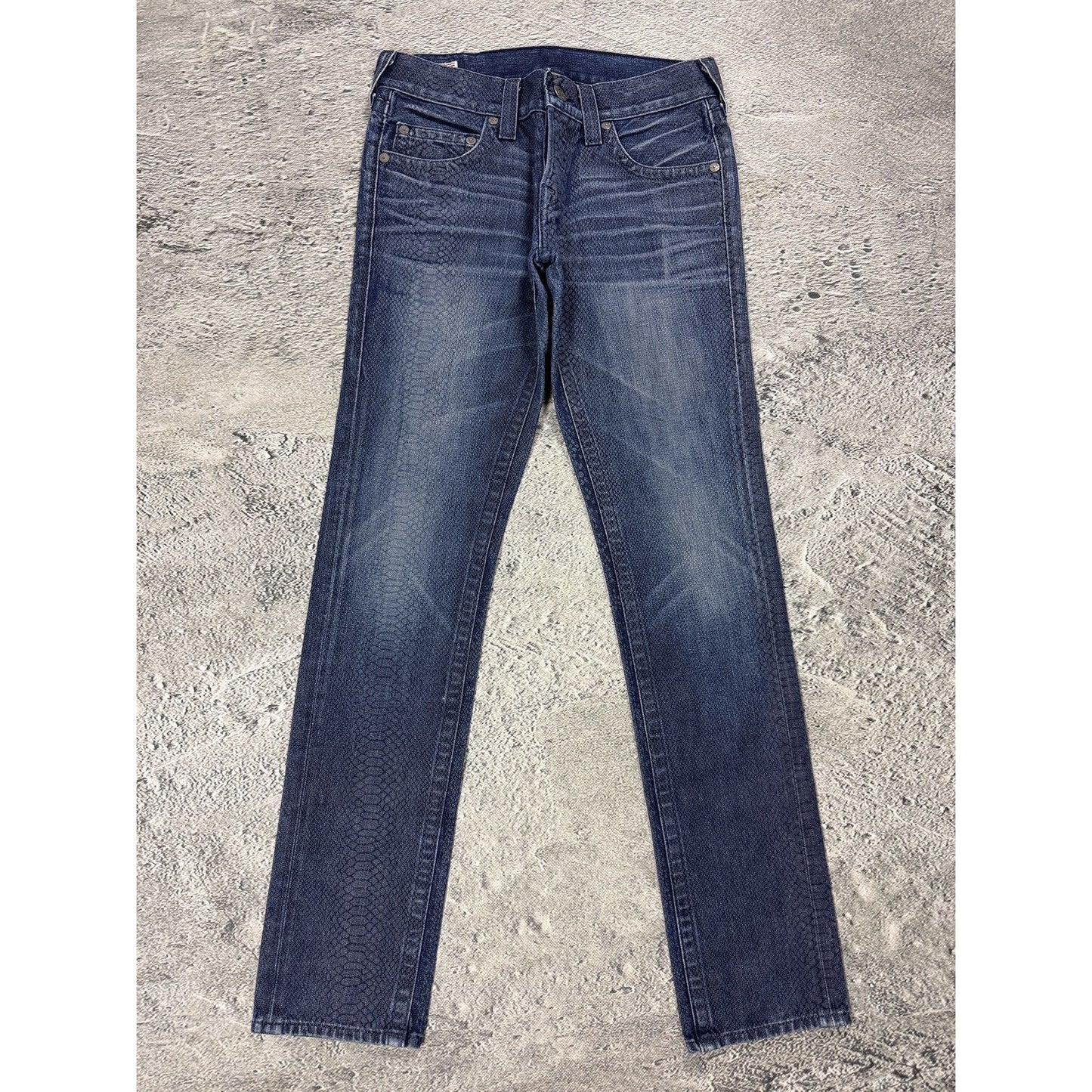 True Religion Rocco jeans vintage denim pants slim snakeskin