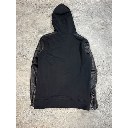 Diesel Vintage jacket Leather sleeves black Avant Garde zip hoodie