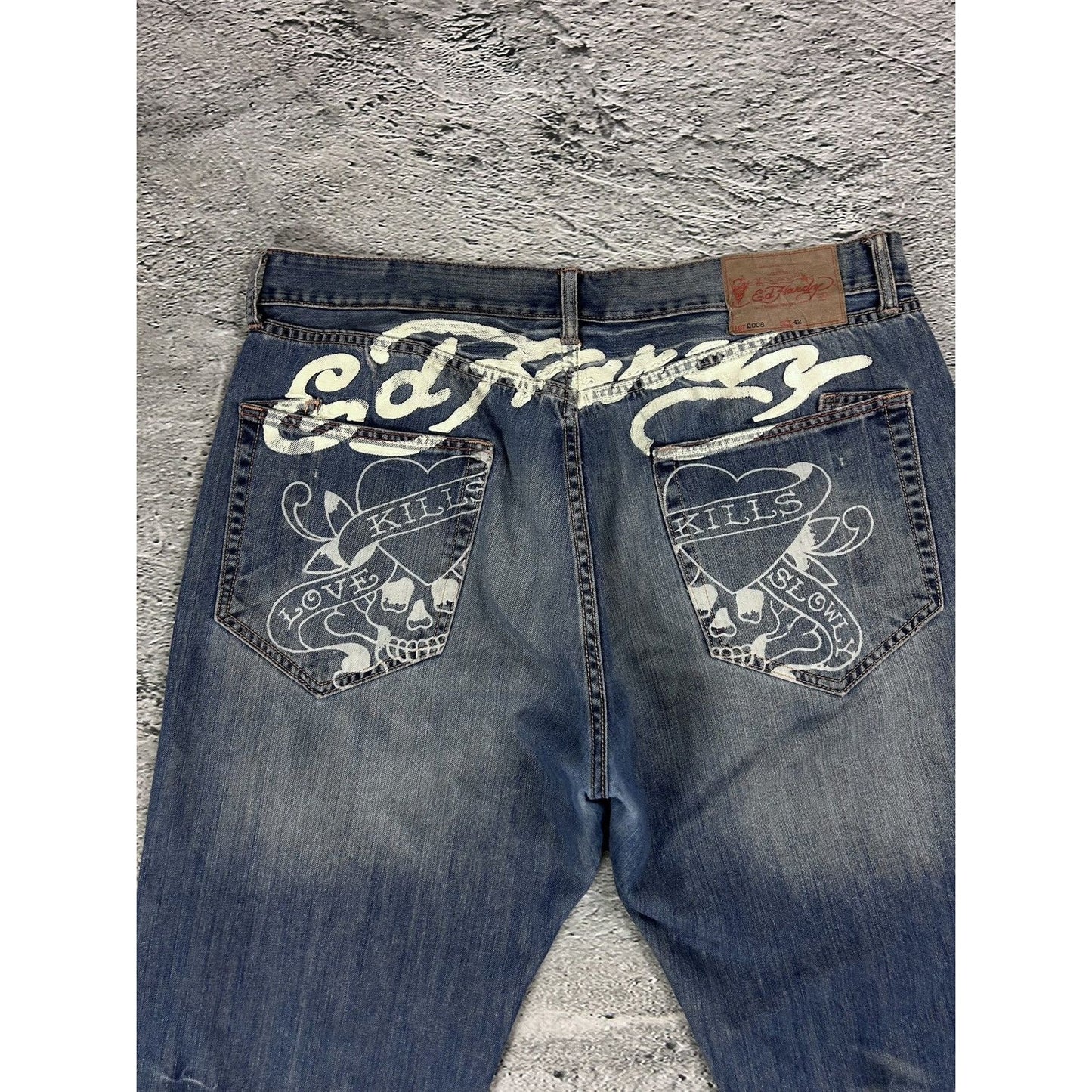 Ed Hardy Christian Audigier vintage jeans big logo pants