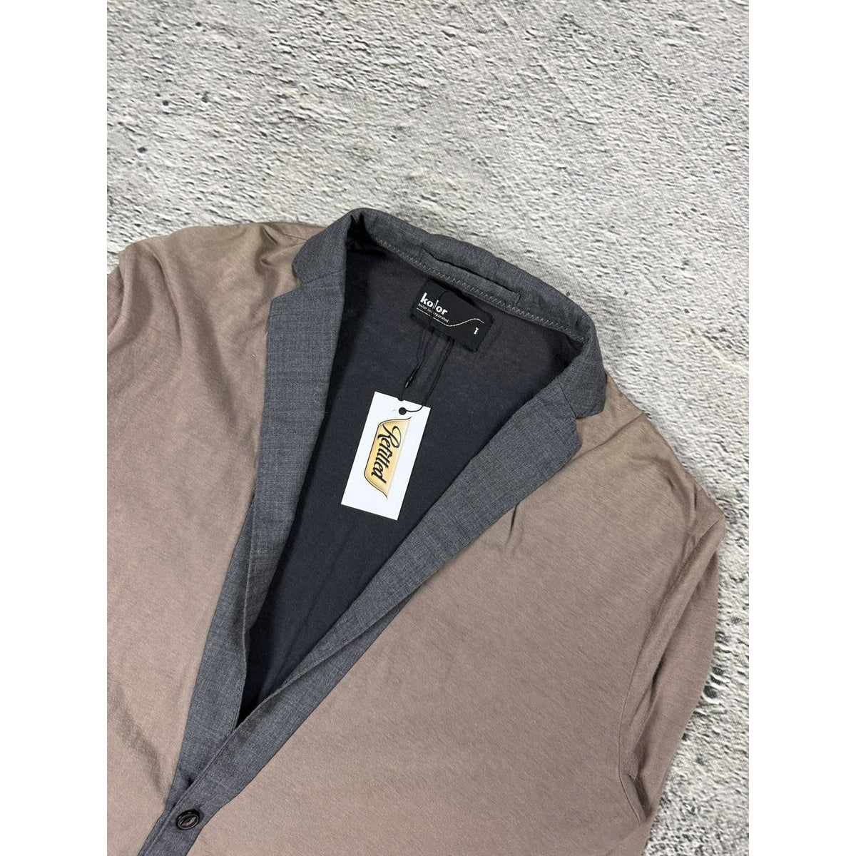 Kolor cardigan biege brown made in japan button up