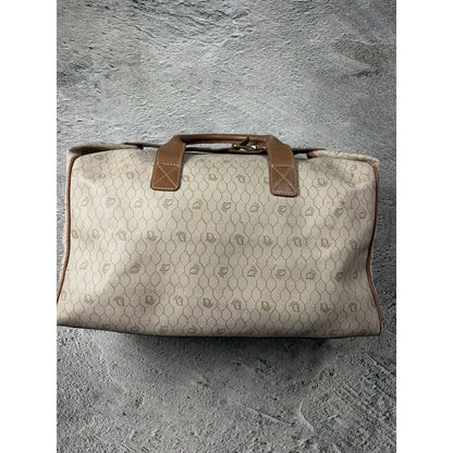 Christian Dior Duffle Bag 80s beige brown honeycomb