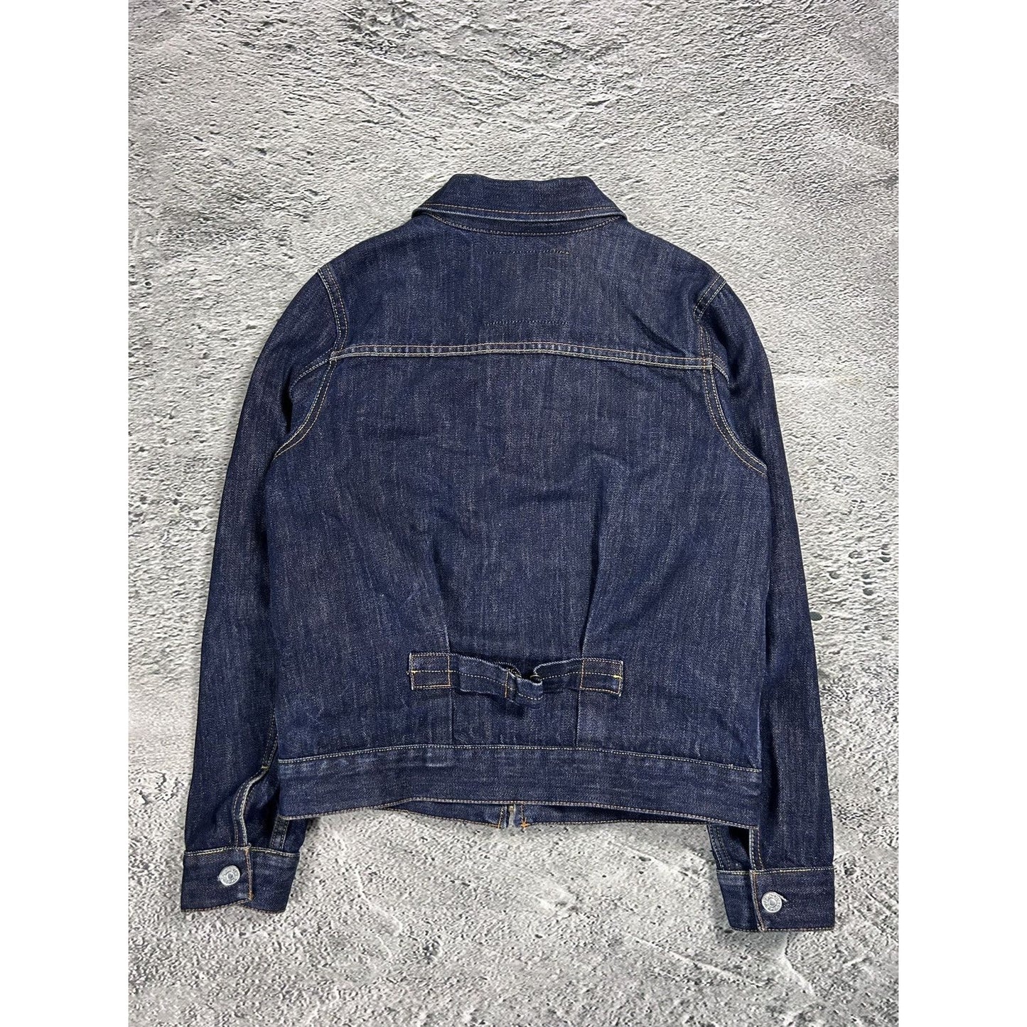 Evisu vintage denim jacket white seagulls navy blue