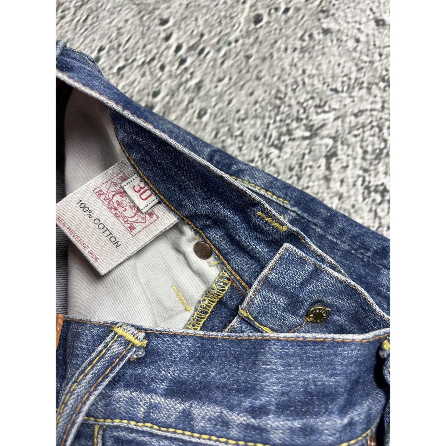 Evisu jeans vintage handpainted seagull logo selvedge denim