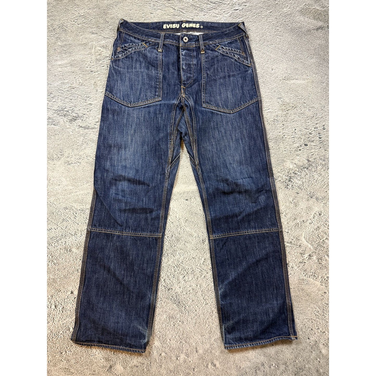 Evisu jeans vintage denim pants cargo blue Y2K