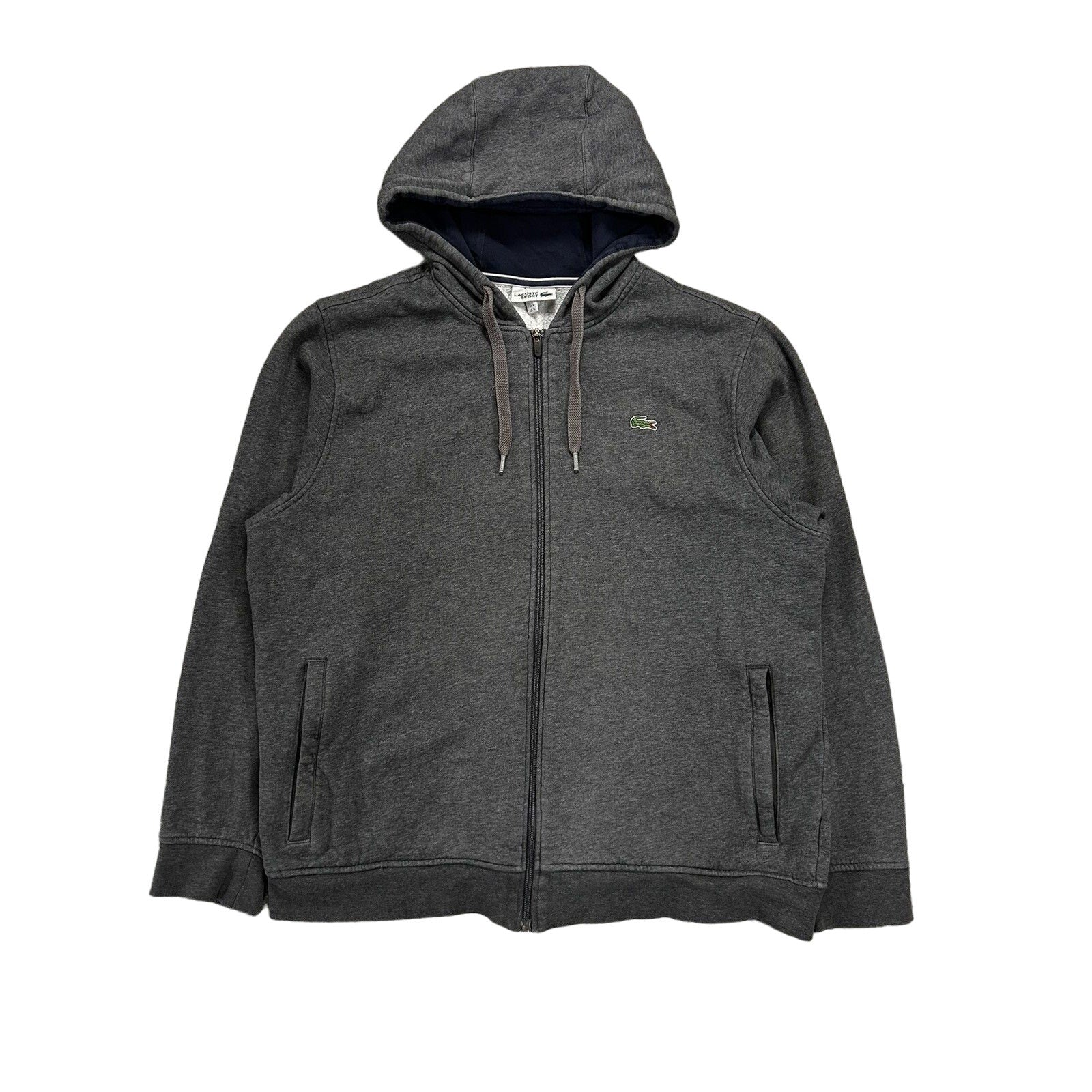 Grey lacoste zip hoodie best sale