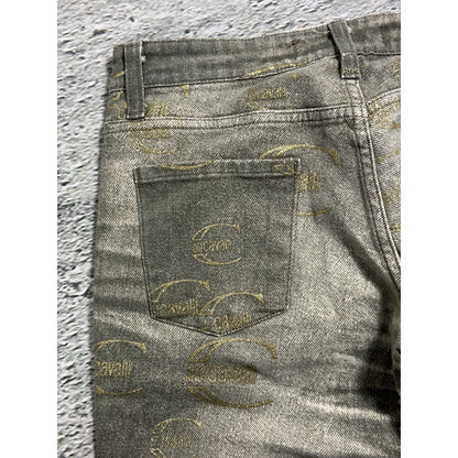 Just Cavalli flared jeans monogram fullprint Y2K washed